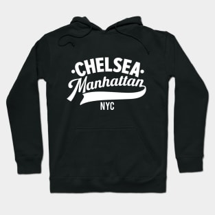 Chelsea Manhattan NYC- Minimal Neighborhood Typo Art Hoodie